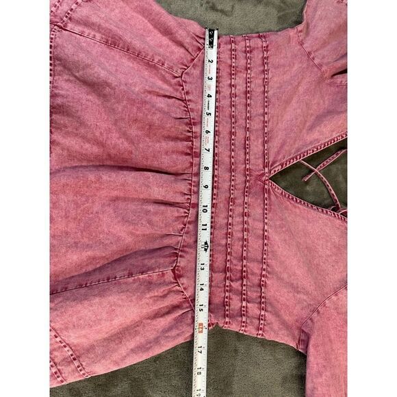 Free People Sweet Surrender Mini Dress in Acid Washed Wild Rose Color Sz (sm) - Picture 8 of 13